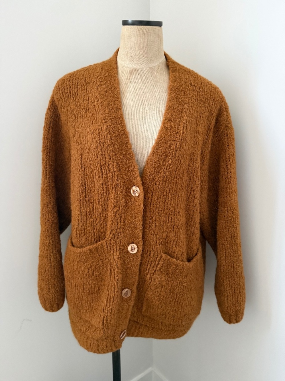 American Vintage Zolly Cardigan with Pockets in Camel Chine Size M/L